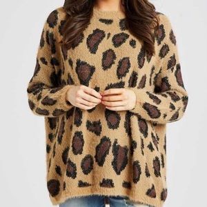 Altar’d State Leopard Pullover Sweater Size XS